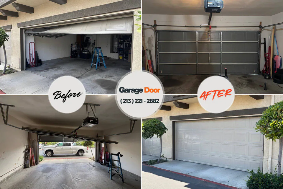 Before and after: garage door repair Pistakee Highlands, IL